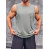 imageRuncati Mens Sleeveless Workout Tank Tops Athletic Muscle Gym T Shirts with PocketsGrey