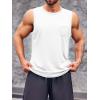 imageRuncati Mens Sleeveless Workout Tank Tops Athletic Muscle Gym T Shirts with PocketsWhite