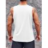 imageRuncati Mens Sleeveless Workout Tank Tops Athletic Muscle Gym T Shirts with PocketsWhite