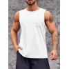 imageRuncati Mens Sleeveless Workout Tank Tops Athletic Muscle Gym T Shirts with PocketsWhite