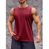 imageRuncati Mens Sleeveless Workout Tank Tops Athletic Muscle Gym T Shirts with PocketsWine Red