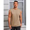 imageRuncati Mens Workout Tank Tops Sleeveless Muscle Cut Off Shirt Athletic Gym T ShirtsKhaki