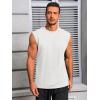 imageRuncati Mens Workout Tank Tops Sleeveless Muscle Cut Off Shirt Athletic Gym T ShirtsWhite