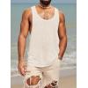 imageRuncati Mens Workout Tank Tops Sleeveless Shirt Muscle Gym Bodybuilding Fitness Training Loose Fit T ShirtsBeige