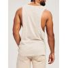 imageRuncati Mens Workout Tank Tops Sleeveless Shirt Muscle Gym Bodybuilding Fitness Training Loose Fit T ShirtsBeige