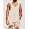 imageRuncati Mens Workout Tank Tops Sleeveless Shirt Muscle Gym Bodybuilding Fitness Training Loose Fit T ShirtsBeige
