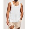 imageRuncati Mens Workout Tank Tops Sleeveless Shirt Muscle Gym Bodybuilding Fitness Training Loose Fit T ShirtsWhite