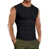 imageRuncati Mens Athletic Compression Shirts Sleeveless Workout Tank Top Slimming Body Shaper Vest Sports Base Layer UndershirtBlack