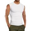imageRuncati Mens Athletic Compression Shirts Sleeveless Workout Tank Top Slimming Body Shaper Vest Sports Base Layer UndershirtWhite