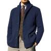 imageRuncati Mens Shawl Collar Cardigan Sweaters Button Down Cable Knitted Loose Fit Knitwear Open Front Sweaters Winter OutwearNavy