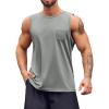imageRuncati Mens Sleeveless Workout Tank Tops Athletic Muscle Gym T Shirts with PocketsGrey