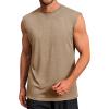imageRuncati Mens Workout Tank Tops Sleeveless Muscle Cut Off Shirt Athletic Gym T ShirtsKhaki