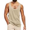 imageRuncati Mens Workout Tank Tops Sleeveless Shirt Muscle Gym Bodybuilding Fitness Training Loose Fit T ShirtsKhaki