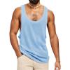 imageRuncati Mens Workout Tank Tops Sleeveless Shirt Muscle Gym Bodybuilding Fitness Training Loose Fit T ShirtsSky Blue