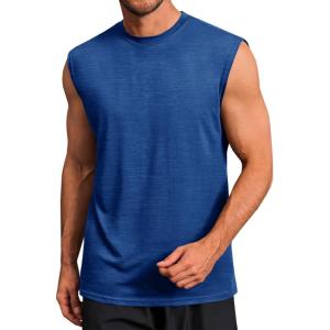 imageRuncati Mens Workout Tank Tops Sleeveless Muscle Cut Off Shirt Athletic Gym T ShirtsBlue
