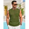 imageRuncati Mens Crochet Tank Tops See Through Knitted Sleeveless TShirts Muscle Summer Beach Hippie Shirts with PocketArmy Green