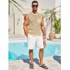imageRuncati Mens Crochet Tank Tops See Through Knitted Sleeveless TShirts Muscle Summer Beach Hippie Shirts with PocketBeige