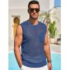 imageRuncati Mens Crochet Tank Tops See Through Knitted Sleeveless TShirts Muscle Summer Beach Hippie Shirts with PocketBlue