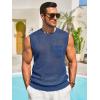 imageRuncati Mens Crochet Tank Tops See Through Knitted Sleeveless TShirts Muscle Summer Beach Hippie Shirts with PocketBlue