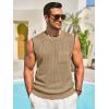 imageRuncati Mens Crochet Tank Tops See Through Knitted Sleeveless TShirts Muscle Summer Beach Hippie Shirts with PocketLight Khaki