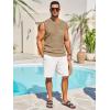imageRuncati Mens Crochet Tank Tops See Through Knitted Sleeveless TShirts Muscle Summer Beach Hippie Shirts with PocketLight Khaki