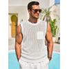 imageRuncati Mens Crochet Tank Tops See Through Knitted Sleeveless TShirts Muscle Summer Beach Hippie Shirts with PocketWhite