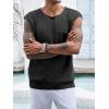 imageRuncati Mens Knitted Tank Tops Casual Crochet Cap Sleeve TShirts Summer Beach Hippie Sweater VestBlack