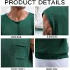 imageRuncati Mens Knitted Tank Tops Casual Crochet Cap Sleeve TShirts Summer Beach Hippie Sweater VestDark Green