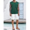 imageRuncati Mens Knitted Tank Tops Casual Crochet Cap Sleeve TShirts Summer Beach Hippie Sweater VestDark Green