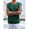 imageRuncati Mens Knitted Tank Tops Casual Crochet Cap Sleeve TShirts Summer Beach Hippie Sweater VestDark Green