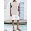 imageRuncati Mens Knitted Tank Tops Casual Crochet Cap Sleeve TShirts Summer Beach Hippie Sweater VestWhite