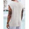 imageRuncati Mens Knitted Tank Tops Casual Crochet Cap Sleeve TShirts Summer Beach Hippie Sweater VestWhite