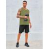 imageRuncati Mens Sleeveless Tank Tops Crewneck Workout Gym Cotton Muscle Pocket T ShirtArmy Green