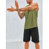 imageRuncati Mens Sleeveless Tank Tops Crewneck Workout Gym Cotton Muscle Pocket T ShirtArmy Green