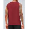 imageRuncati Mens Sleeveless Tank Tops Crewneck Workout Gym Cotton Muscle Pocket T ShirtBurgundy