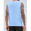 imageRuncati Mens Sleeveless Tank Tops Crewneck Workout Gym Cotton Muscle Pocket T ShirtLight Blue