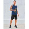 imageRuncati Mens Sleeveless Tank Tops Crewneck Workout Gym Cotton Muscle Pocket T ShirtNavy Blue