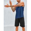 imageRuncati Mens Sleeveless Tank Tops Crewneck Workout Gym Cotton Muscle Pocket T ShirtNavy Blue