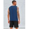 imageRuncati Mens Sleeveless Tank Tops Crewneck Workout Gym Cotton Muscle Pocket T ShirtNavy Blue