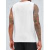 imageRuncati Mens Sleeveless Tank Tops Crewneck Workout Gym Cotton Muscle Pocket T ShirtWhite