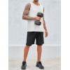 imageRuncati Mens Sleeveless Tank Tops Crewneck Workout Gym Cotton Muscle Pocket T ShirtWhite