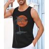 imageRuncati Mens Workout Tank Tops Gym Sleeveless Shirts Palm Tree Vintage Style TShirtBlack