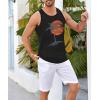 imageRuncati Mens Workout Tank Tops Gym Sleeveless Shirts Palm Tree Vintage Style TShirtBlack