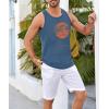 imageRuncati Mens Workout Tank Tops Gym Sleeveless Shirts Palm Tree Vintage Style TShirtBlue