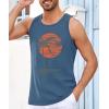 imageRuncati Mens Workout Tank Tops Gym Sleeveless Shirts Palm Tree Vintage Style TShirtBlue