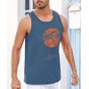 imageRuncati Mens Workout Tank Tops Gym Sleeveless Shirts Palm Tree Vintage Style TShirtBlue