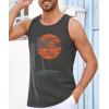 imageRuncati Mens Workout Tank Tops Gym Sleeveless Shirts Palm Tree Vintage Style TShirtGrey