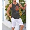 imageRuncati Mens Workout Tank Tops Gym Sleeveless Shirts Palm Tree Vintage Style TShirtGrey