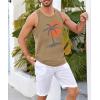 imageRuncati Mens Workout Tank Tops Gym Sleeveless Shirts Palm Tree Vintage Style TShirtKhaki