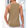 imageRuncati Mens Workout Tank Tops Gym Sleeveless Shirts Palm Tree Vintage Style TShirtKhaki